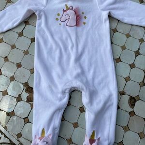 First Impressions Unicorn Footie - White and Pink